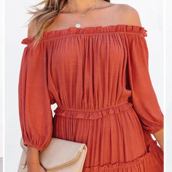 VICI Caught in Your Embrace Rust Maxi Dress - Picture 2 of 5